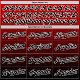 Custom Red Black-White Authentic Fade Fashion Baseball Jersey