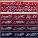 Custom Red Navy-White Authentic Fade Fashion Baseball Jersey