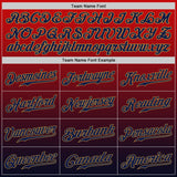 Custom Red Navy-Old Gold Authentic Fade Fashion Baseball Jersey