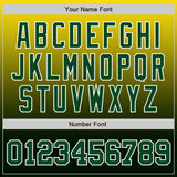 Custom Gold Green-White Authentic Fade Fashion Baseball Jersey