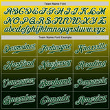 Custom Gold Green-White Authentic Fade Fashion Baseball Jersey