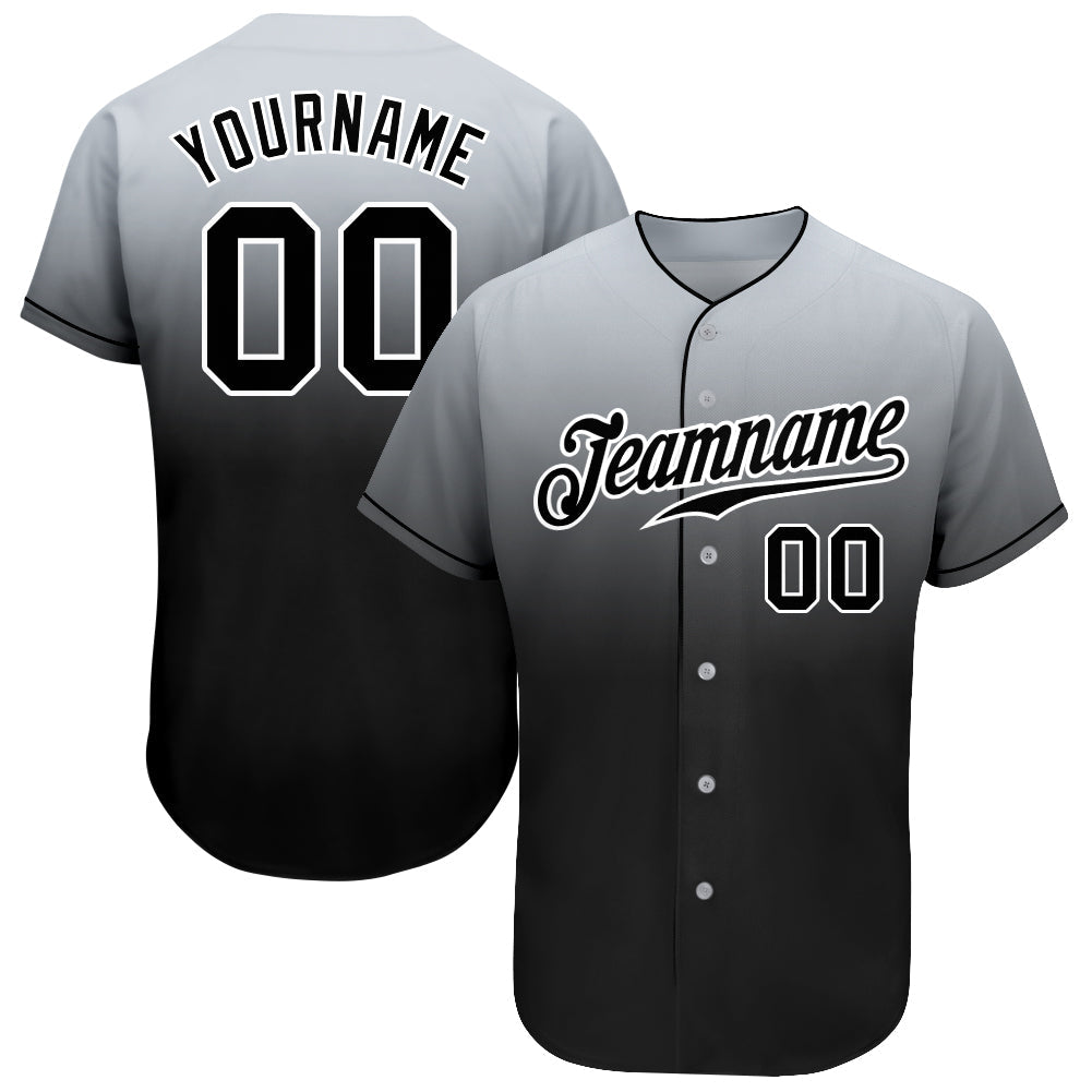 Custom Baseball Jersey White Black Pinstripe Black-Gray