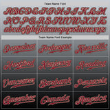 Custom Gray Crimson-Black Authentic Fade Fashion Baseball Jersey