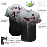 Custom Gray Black-Pink Authentic Fade Fashion Baseball Jersey