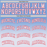 Custom Light Blue White-Red Authentic Fade Fashion Basketball Jersey