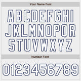 Custom White White-Navy Authentic Fade Fashion Baseball Jersey