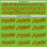 Custom Neon Green Gold-Black Authentic Fade Fashion Baseball Jersey