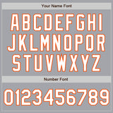 Custom Gray White Steel Gray-Orange Authentic Fade Fashion Baseball Jersey