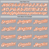Custom Gray White Steel Gray-Orange Authentic Fade Fashion Baseball Jersey
