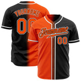 Custom Black Orange-White Authentic Fade Fashion Baseball Jersey