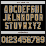 Custom Black Old Gold-White Authentic Fade Fashion Baseball Jersey