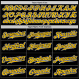 Custom Black Gold-White Authentic Fade Fashion Baseball Jersey