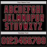 Custom Black Crimson-Cream Authentic Fade Fashion Baseball Jersey