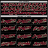 Custom Black Crimson-Cream Authentic Fade Fashion Baseball Jersey