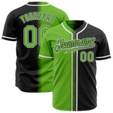 Custom Black Neon Green-White Authentic Fade Fashion Baseball Jersey