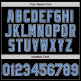 Custom Black Light Blue-White Authentic Fade Fashion Baseball Jersey