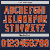 Custom Navy Orange-White Authentic Fade Fashion Baseball Jersey