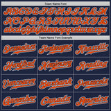 Custom Navy Orange-White Authentic Fade Fashion Baseball Jersey
