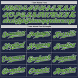 Custom Navy Neon Green-White Authentic Fade Fashion Baseball Jersey