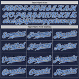 Custom Navy Light Blue-White Authentic Fade Fashion Baseball Jersey