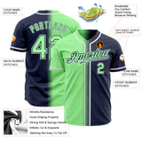 Custom Navy Pea Green-White Authentic Fade Fashion Baseball Jersey