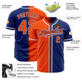 Custom Royal Orange-White Authentic Fade Fashion Baseball Jersey