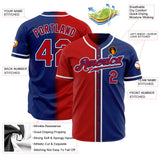 Custom Royal Red-White Authentic Fade Fashion Baseball Jersey