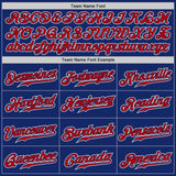 Custom Royal Red-White Authentic Fade Fashion Baseball Jersey