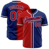 Custom Royal Red-White Authentic Fade Fashion Baseball Jersey