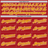 Custom Red Gold-White Authentic Fade Fashion Baseball Jersey