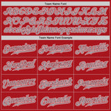 Custom Red Gray-White Authentic Fade Fashion Baseball Jersey
