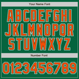 Custom Kelly Green Orange-White Authentic Fade Fashion Baseball Jersey