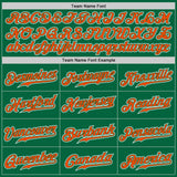 Custom Kelly Green Orange-White Authentic Fade Fashion Baseball Jersey