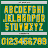 Custom Kelly Green Gold-White Authentic Fade Fashion Baseball Jersey