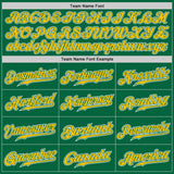 Custom Kelly Green Gold-White Authentic Fade Fashion Baseball Jersey