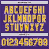 Custom Purple Gold-White Authentic Fade Fashion Baseball Jersey