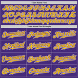 Custom Purple Gold-White Authentic Fade Fashion Baseball Jersey