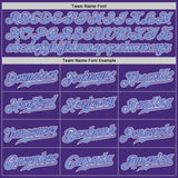 Custom Purple Light Blue-White Authentic Fade Fashion Baseball Jersey