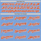 Custom Light Blue Orange-White Authentic Fade Fashion Baseball Jersey