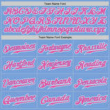 Custom Light Blue Pink-White Authentic Fade Fashion Baseball Jersey