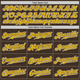 Custom Brown Gold-White Authentic Fade Fashion Baseball Jersey