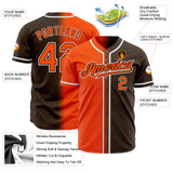 Custom Brown Orange-White Authentic Fade Fashion Baseball Jersey