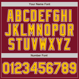 Custom Crimson Gold-White Authentic Fade Fashion Baseball Jersey