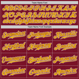 Custom Crimson Gold-White Authentic Fade Fashion Baseball Jersey