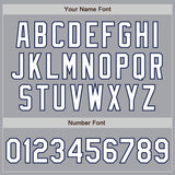 Custom Gray White-Navy Authentic Fade Fashion Baseball Jersey
