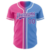 Custom Powder Blue Purple-Pink Authentic Fade Fashion Baseball Jersey