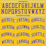 Custom Gold Purple-White Authentic Throwback Basketball Jersey