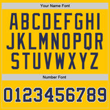 Custom Gold Navy-White Authentic Throwback Basketball Jersey