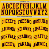 Custom Gold Black-Orange Authentic Throwback Basketball Jersey