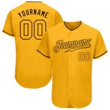 Custom Gold Gold-Brown Authentic Baseball Jersey